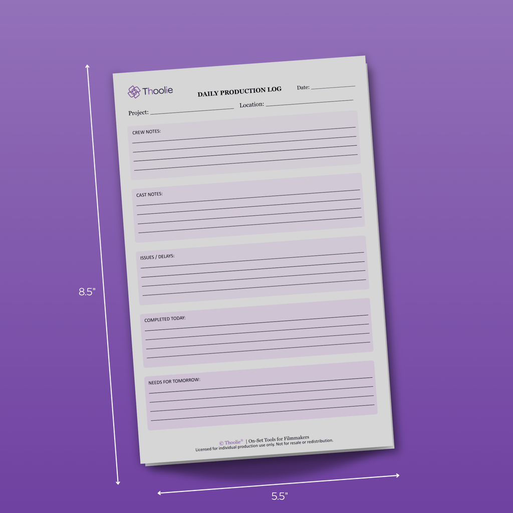On-Set Production Starter Pack (DOOD, Shot List & Daily Log)