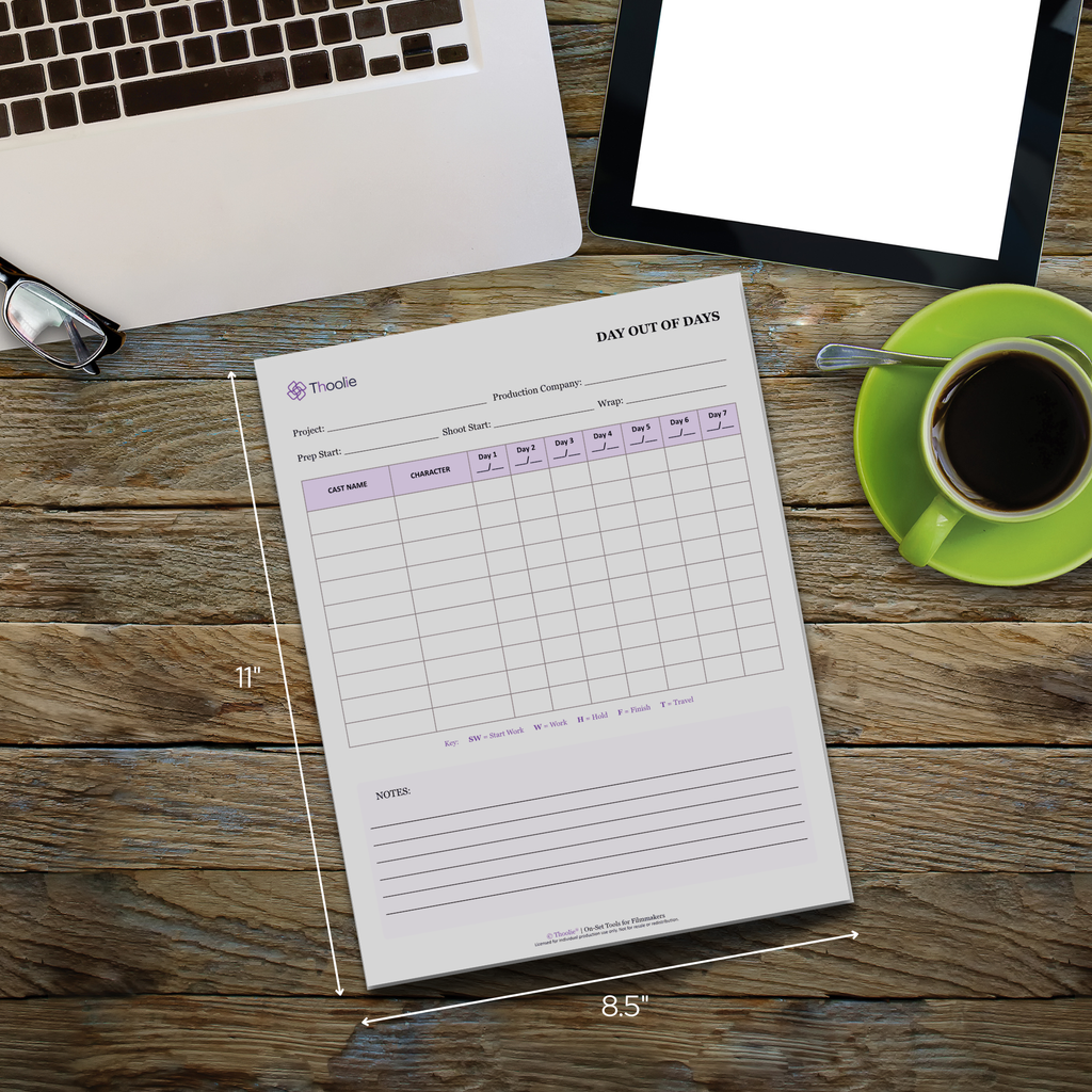 Day Out of Days Pad (Film Production Tool)